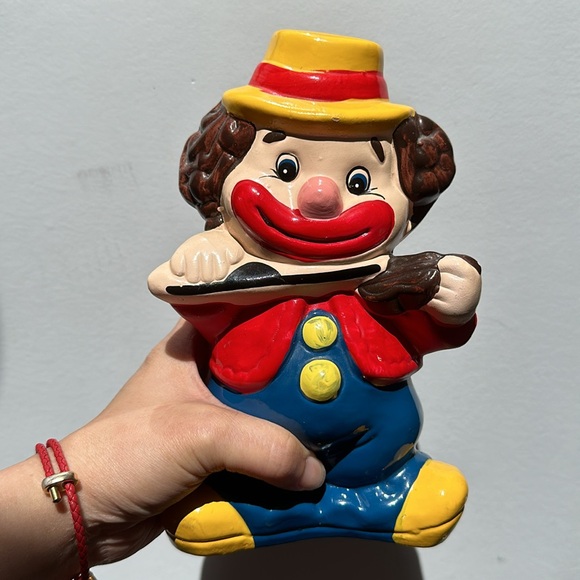 Vintage Happy Clown Playing Violin Saving Coin Piggy Bank - Picture 4 of 11